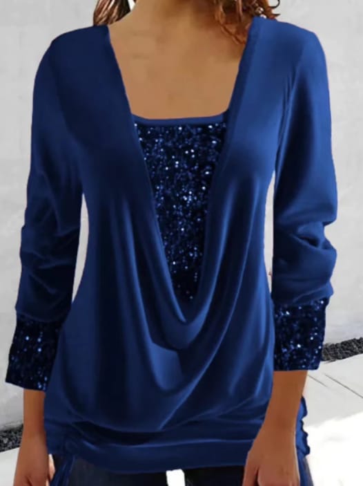 Sylis-Mode | Women's Blouse Long Sleeve & Sequins Elegant & Comfortable Fit