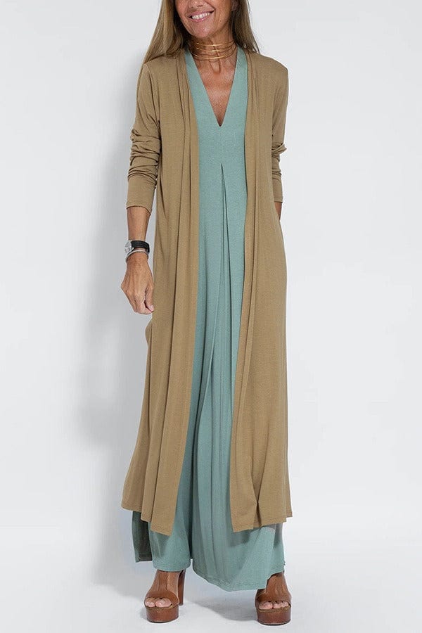 Sylis | Elegant Long Dress with Matching Cardigan