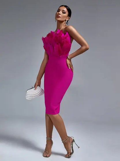 Sylis | Feather Bandage Dress for Elegant Ladies