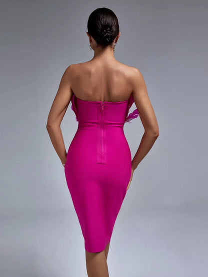 Sylis | Feather Bandage Dress for Elegant Ladies