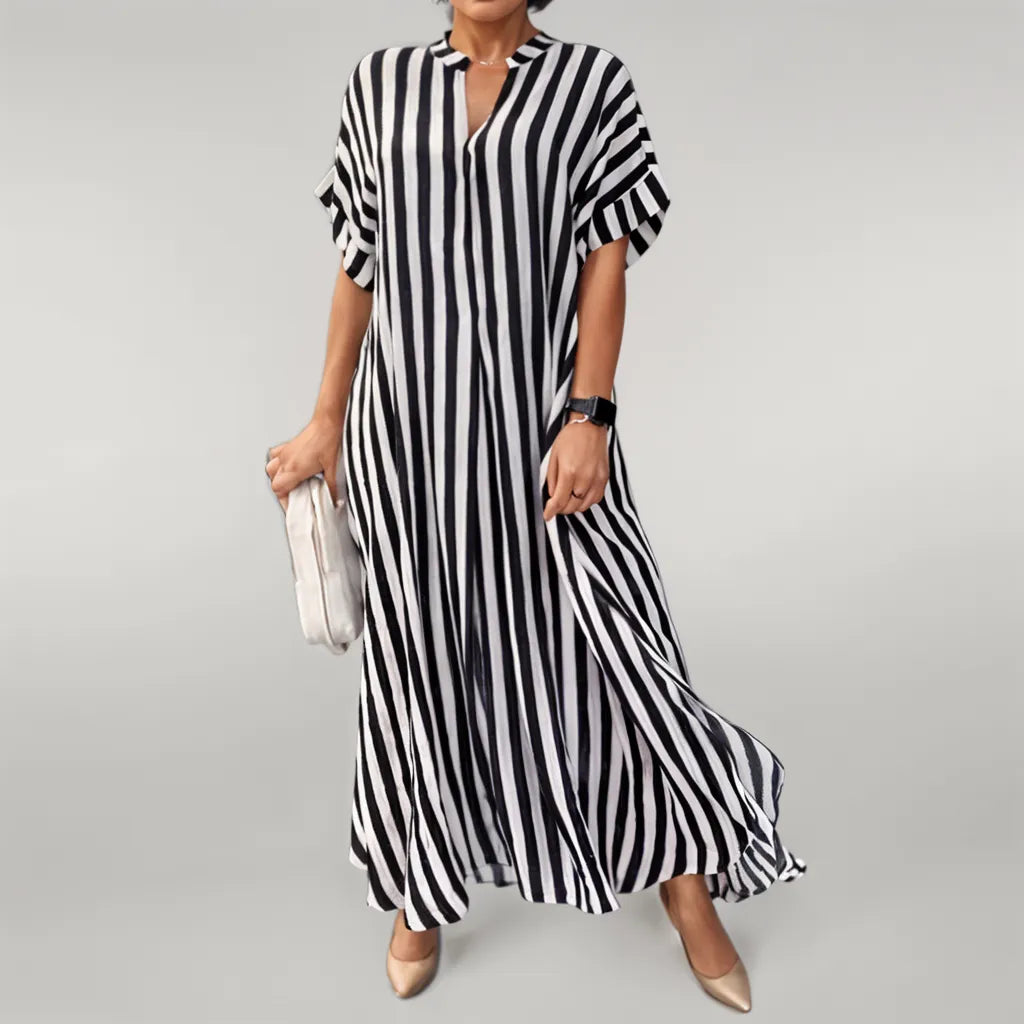 Sylis | Timeless Striped V-Neck Dress