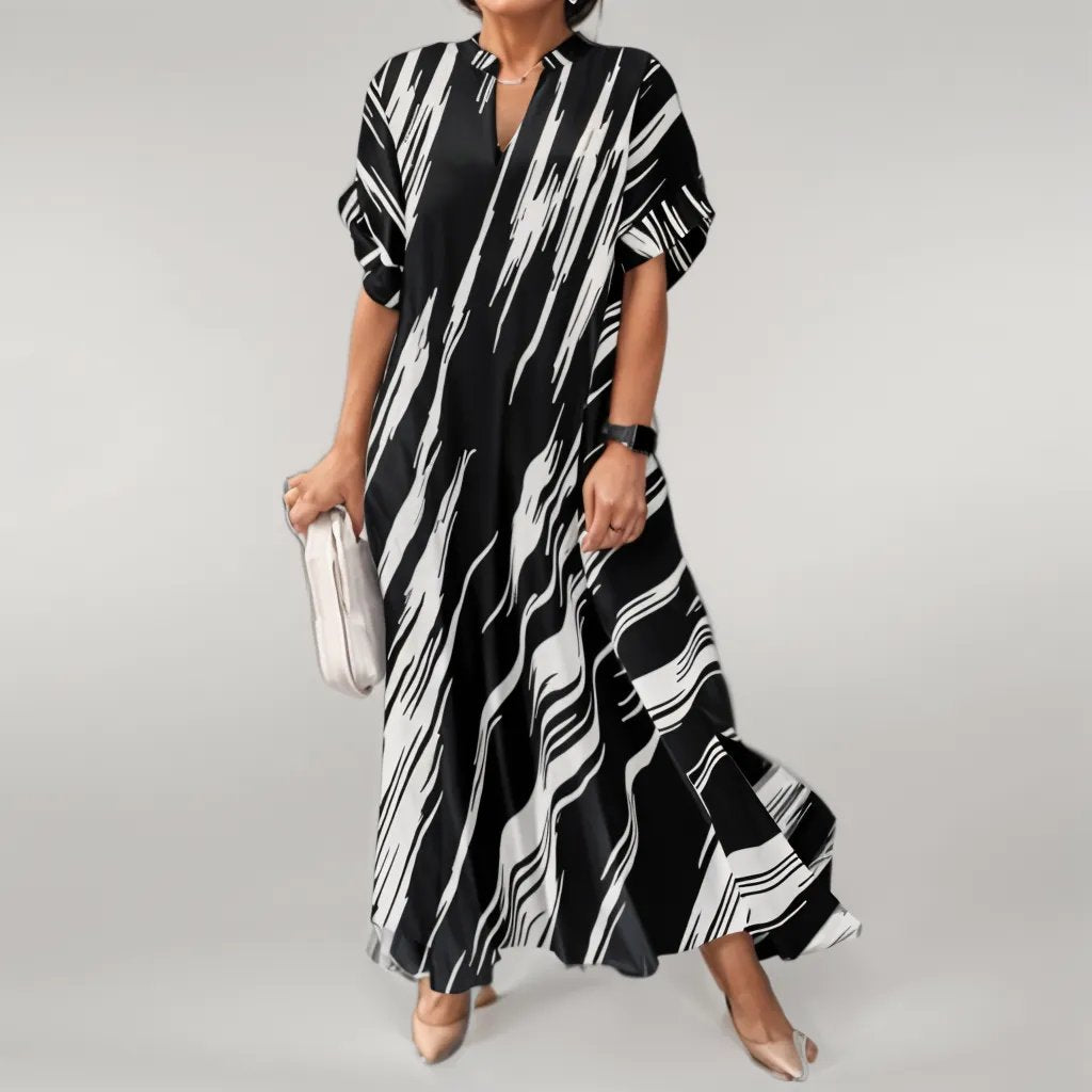 Sylis | Timeless Striped V-Neck Dress