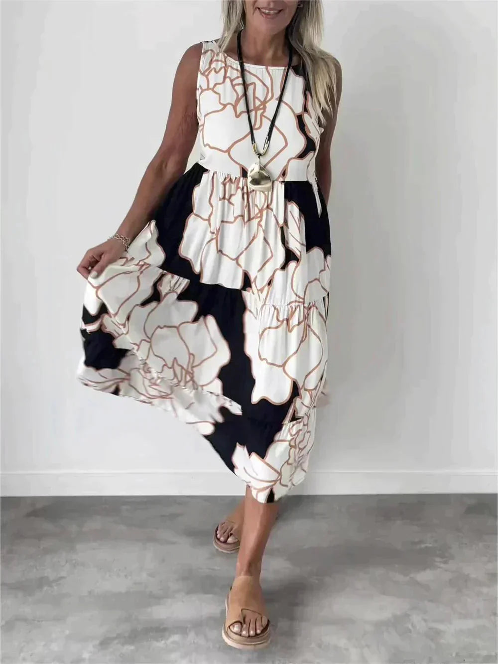 Sylis | Graceful Sleeveless Printed Dress