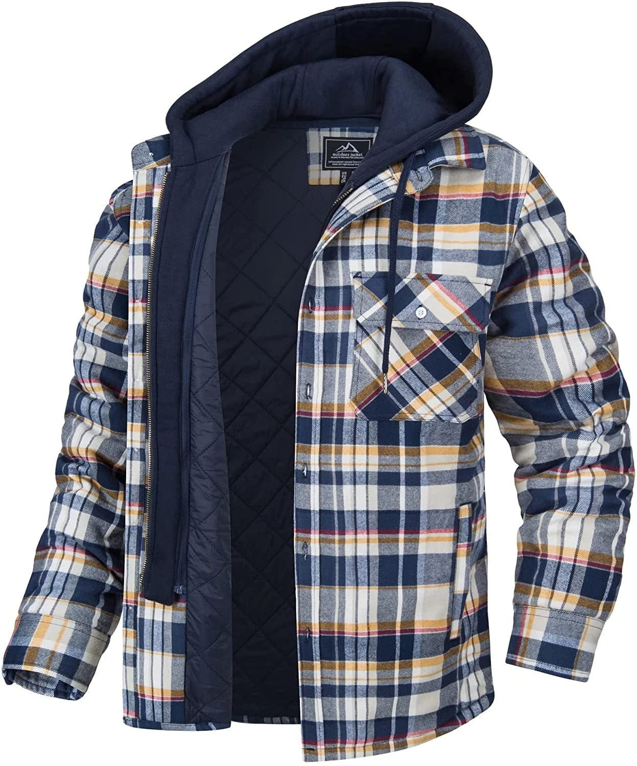 Sylis | Checked men's jacket with hood and warm lining