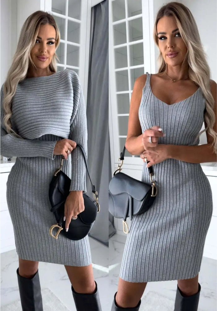 Sylis - Stylish Two-Piece Set (Dress And Pullover)