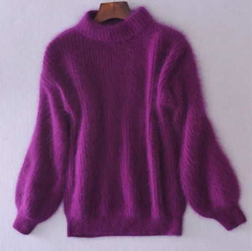 Sylis-Mode - Loose knitted solid color sweaters - Vintage Angora sweater