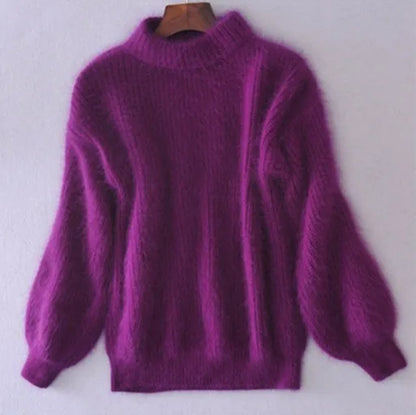 Sylis-Mode - Loose knitted solid color sweaters - Vintage Angora sweater