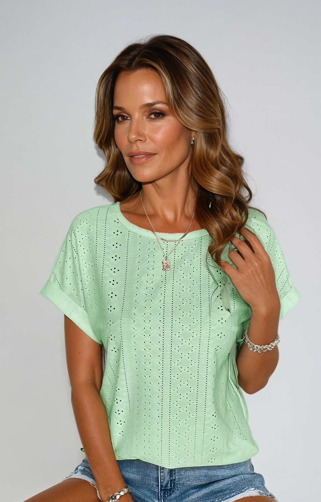 Sylis | Casual Eyelet Top