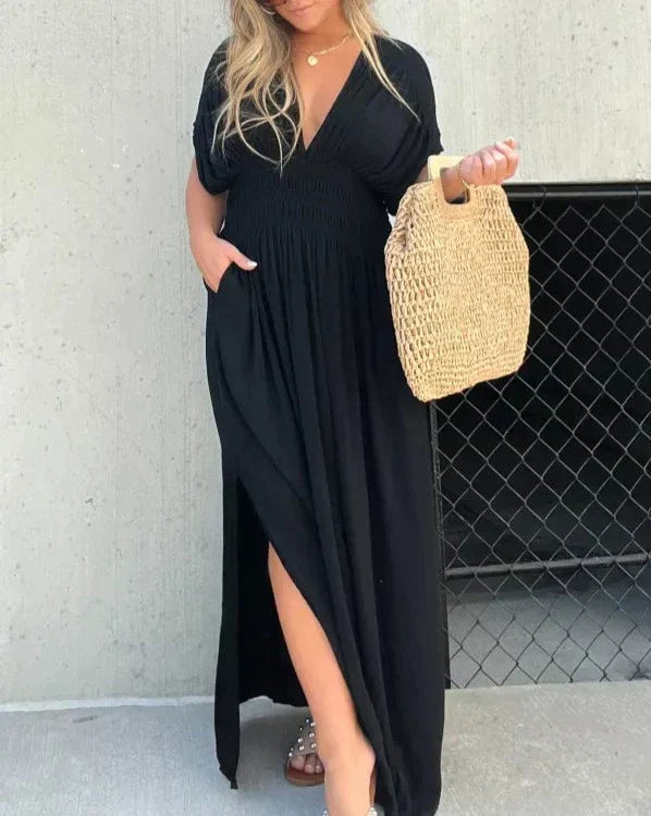 Sylis | V-Neck Effortless Maxi Long Dress