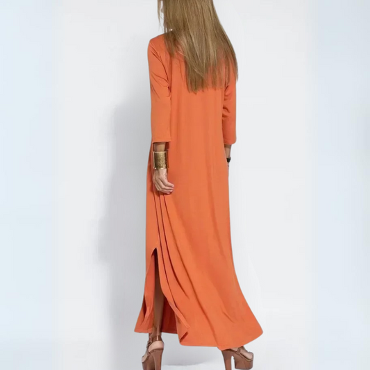 Sylis | Elegant V-Neck Long Dress