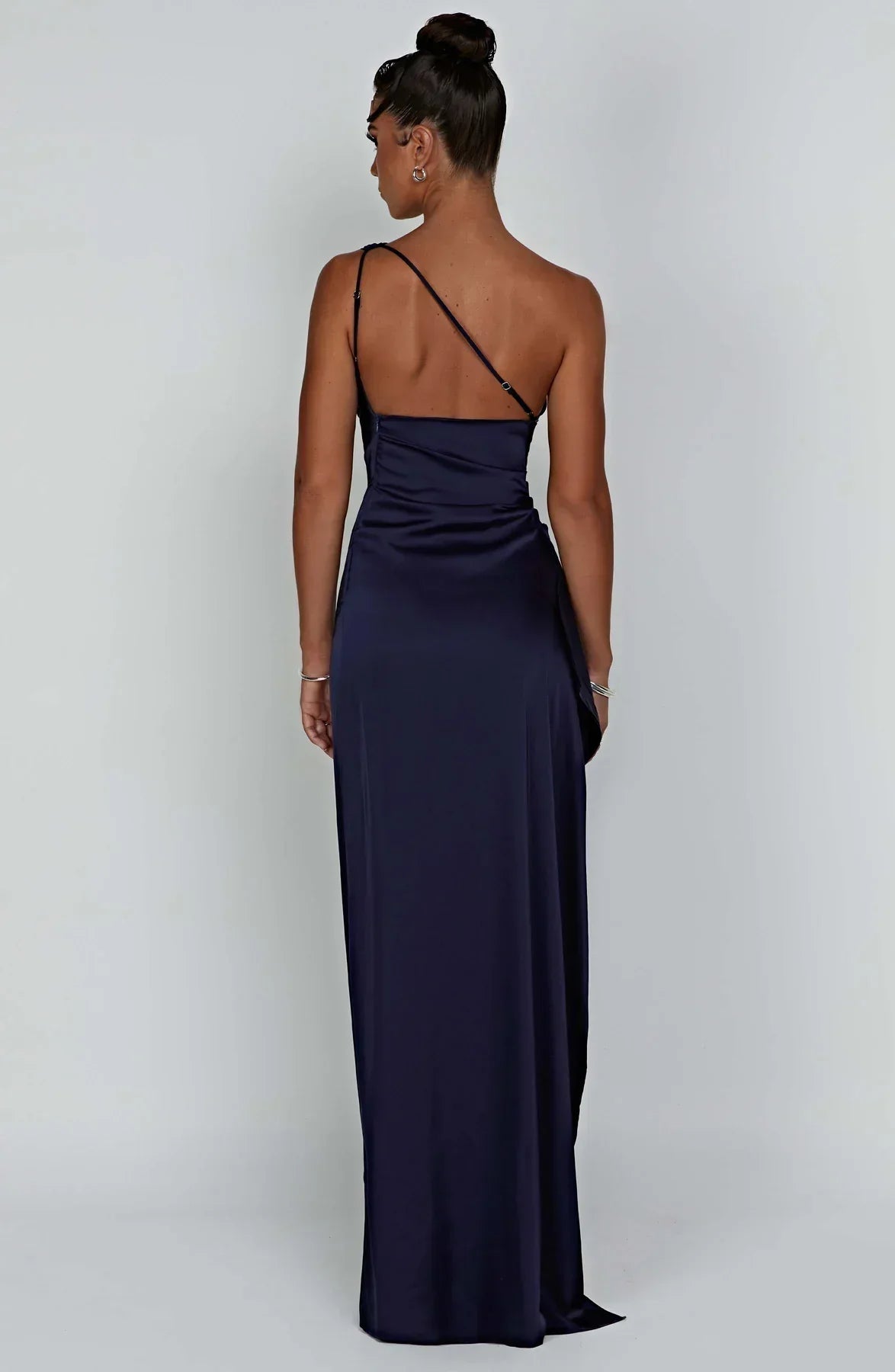 Sylis | one-shoulder satin slit dress