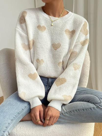 Sylis-Mode - Casual Sweater with Hearts Women