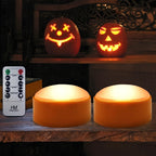 Flameless Battery Jack-O-Lantern Lights | LED Tea Candles