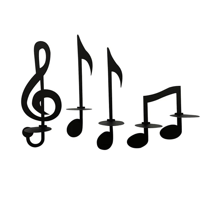 Candle holder with music notes