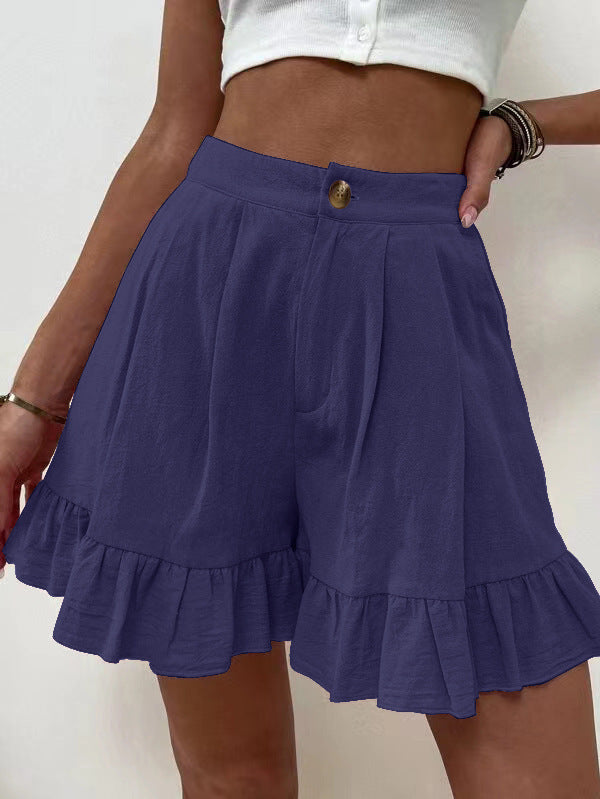 Sylis | Casual Flowy Ruffle Hem Shorts