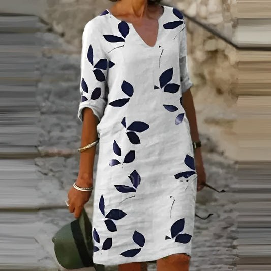 Sylis | Stunning summer dress with leaf print for women