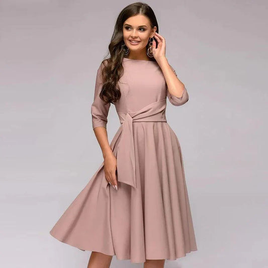 Sylis |  Elegant Midi Dress wih Bow