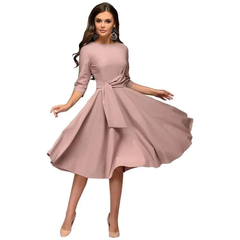 Sylis |  Elegant Midi Dress wih Bow