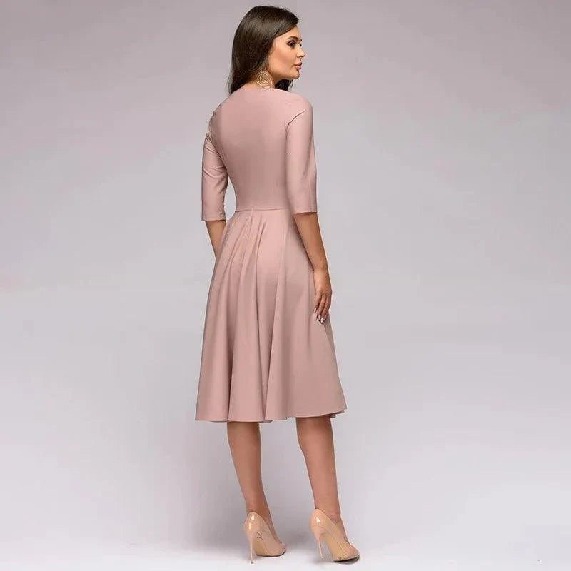 Sylis |  Elegant Midi Dress wih Bow