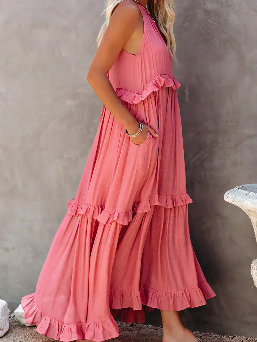 Sylis | Halter Ruffle Maxi Dress