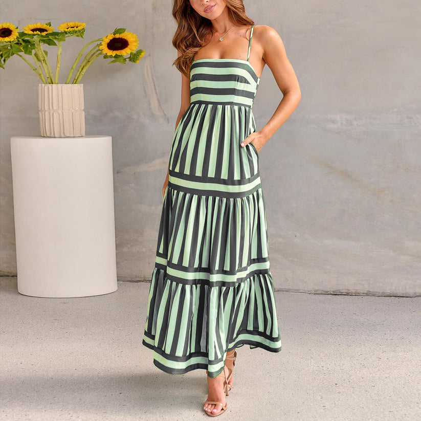 Sylis - Stylish Striped Summer Maxi Dress