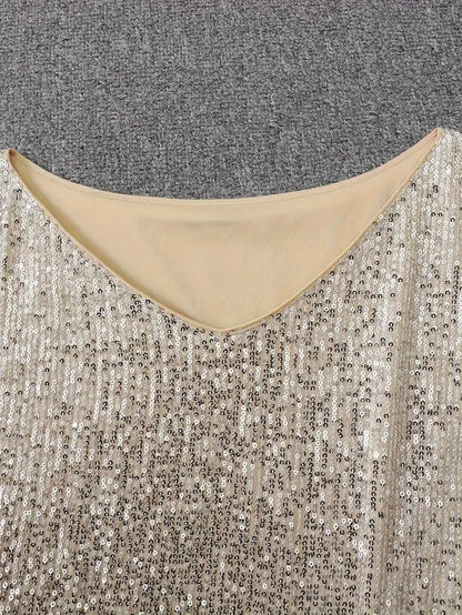 Sylis-Mode | Bare Shoulders Sequin Mini Dress