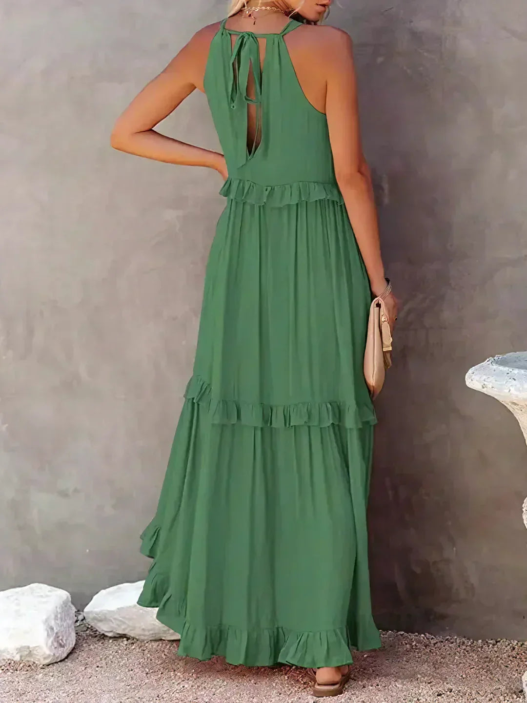 Sylis | Halter Ruffle Maxi Dress