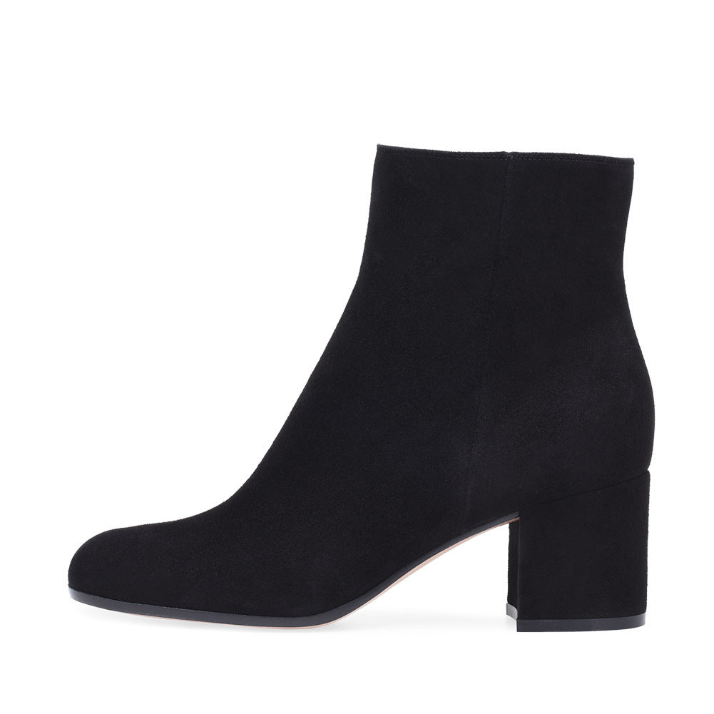 Sylis-Mode | Women's Chunky Heel Round-Toe Mid-Calf Boots