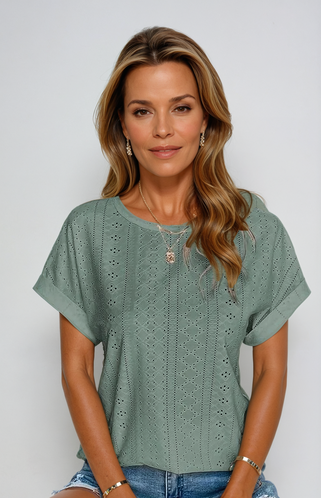 Sylis | Casual Eyelet Top