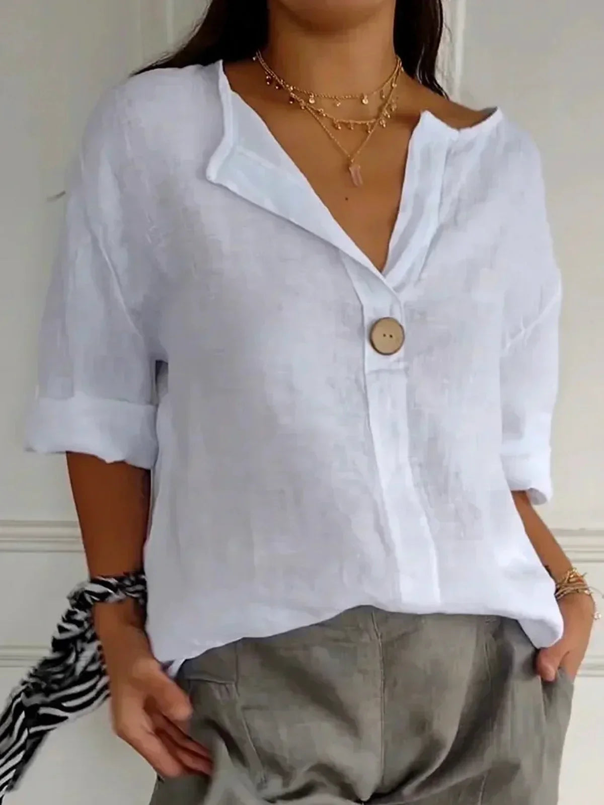 Sylis | Casual Effortless V-Neck Blouse