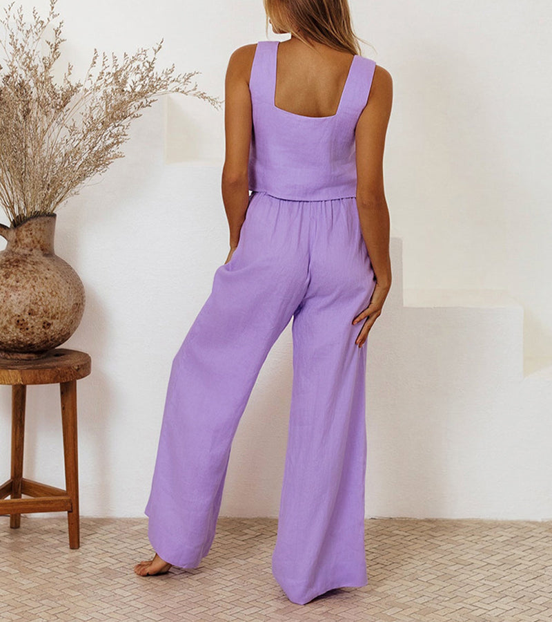 Sylis | Minimalist Top and Wide-Leg Pants Set