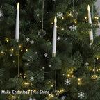 LED Christmas tree candles with crystal ball – Realistic flame effect