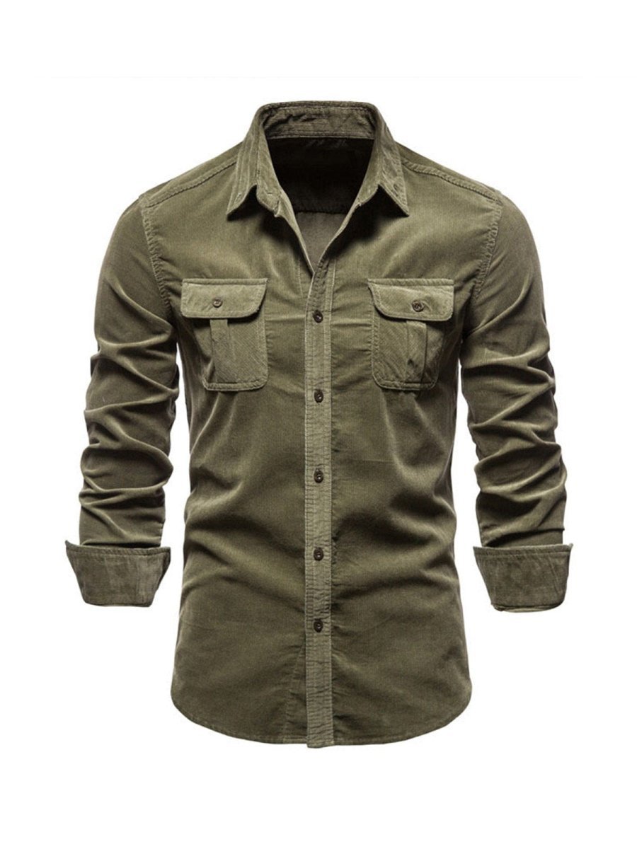 Sylis - Classic Comfortable Multi-Pocket Corduroy Shirt