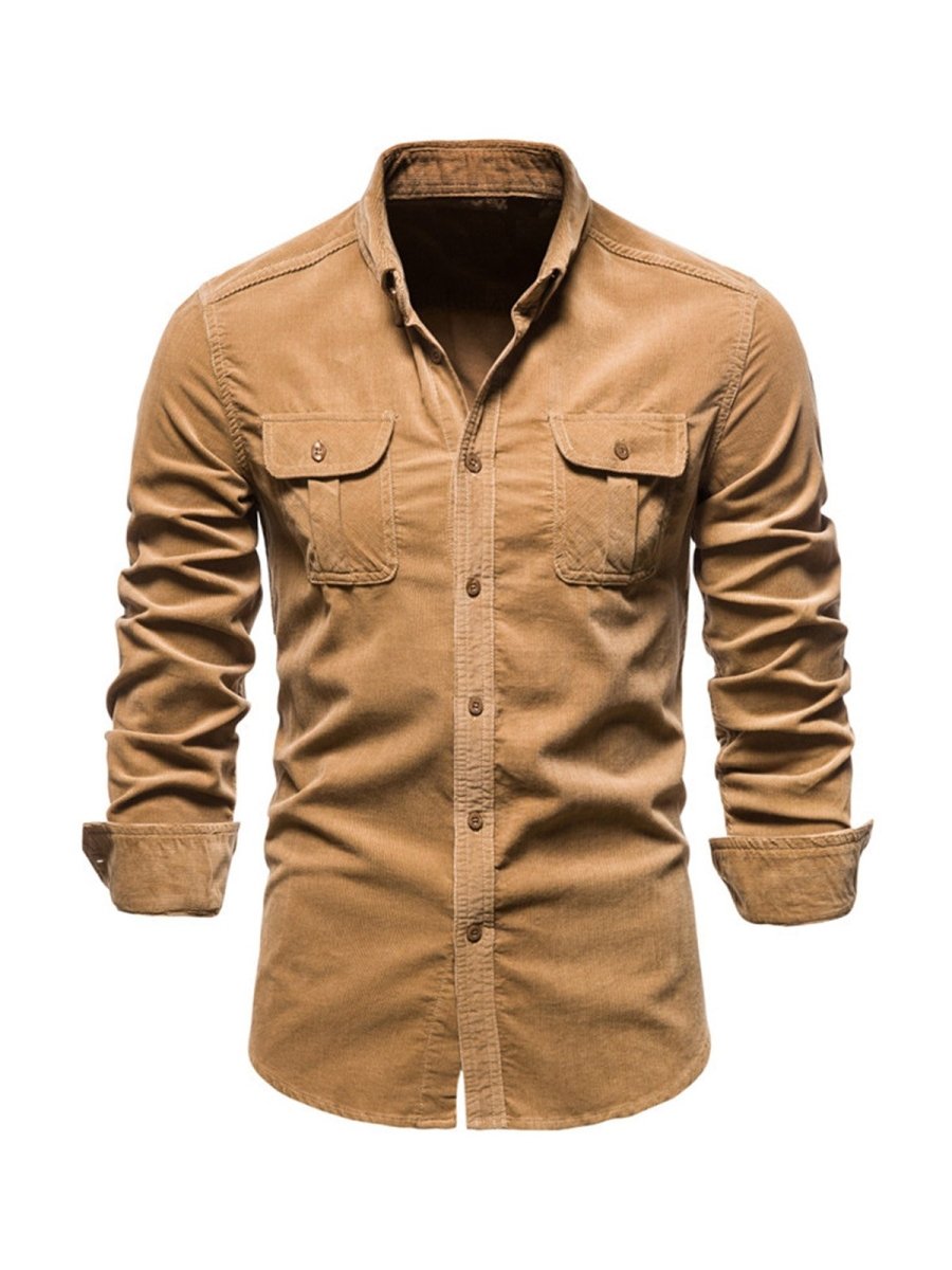 Sylis - Classic Comfortable Multi-Pocket Corduroy Shirt