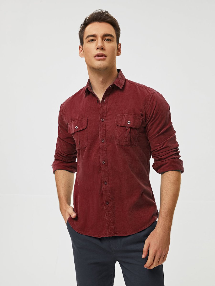 Sylis - Classic Comfortable Multi-Pocket Corduroy Shirt