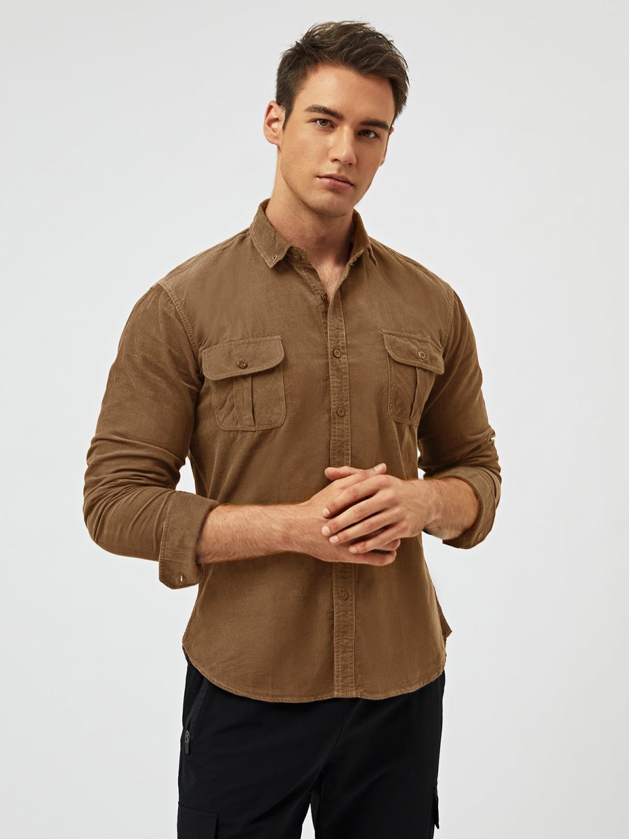 Sylis - Classic Comfortable Multi-Pocket Corduroy Shirt