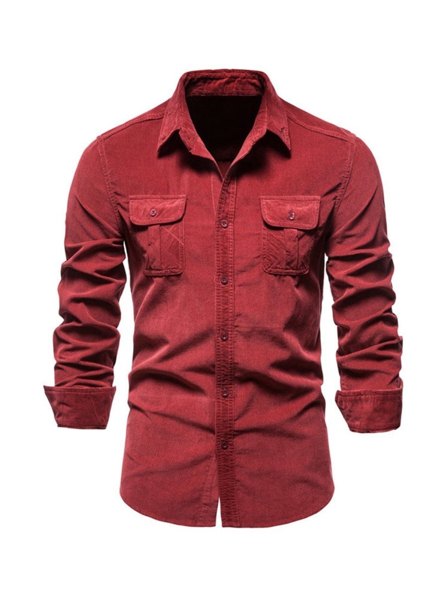 Sylis - Classic Comfortable Multi-Pocket Corduroy Shirt