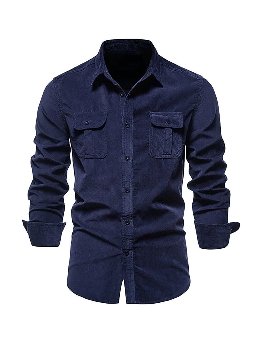 Sylis - Classic Comfortable Multi-Pocket Corduroy Shirt