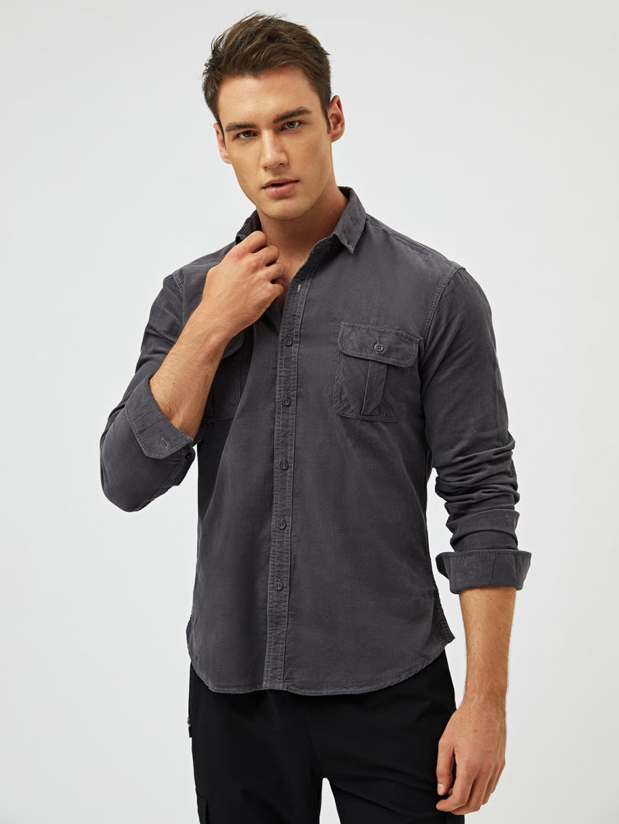 Sylis - Classic Comfortable Multi-Pocket Corduroy Shirt