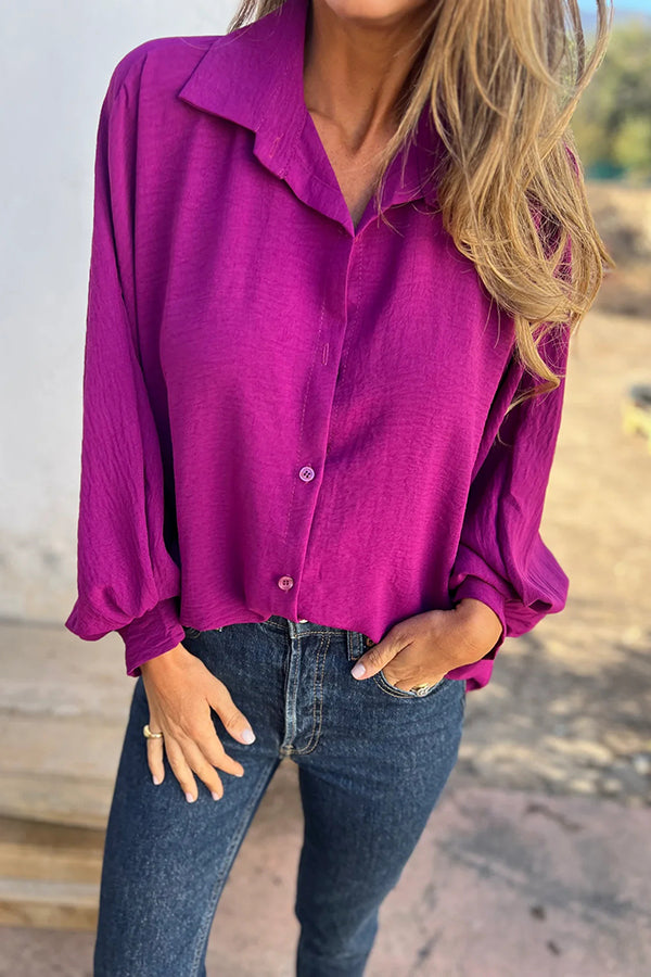 Sylis | Relaxed Fit Batwing Buttoned Top