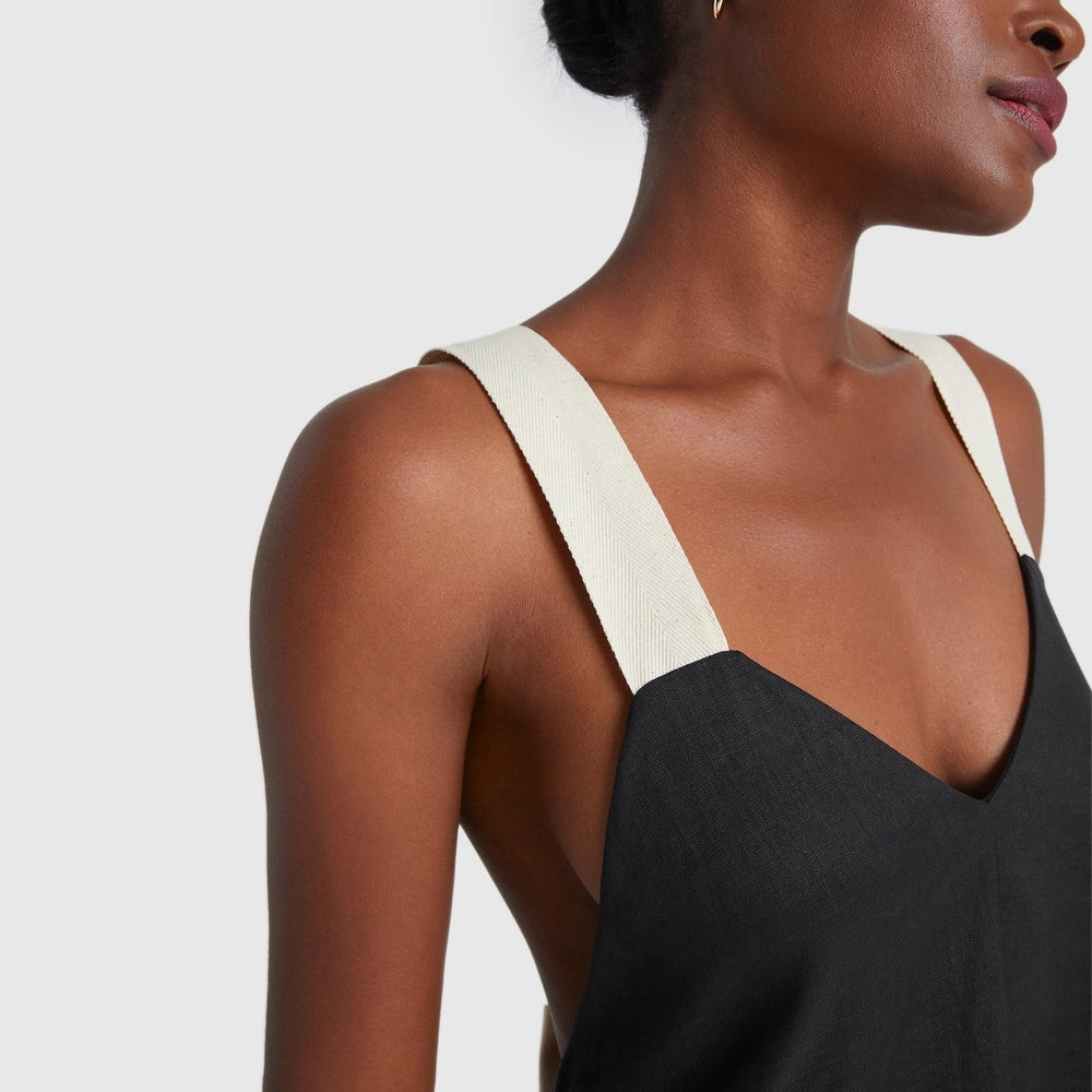 Sylis | Contrast Tied Open Back Dress