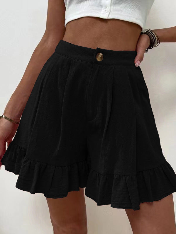 Sylis | Casual Flowy Ruffle Hem Shorts