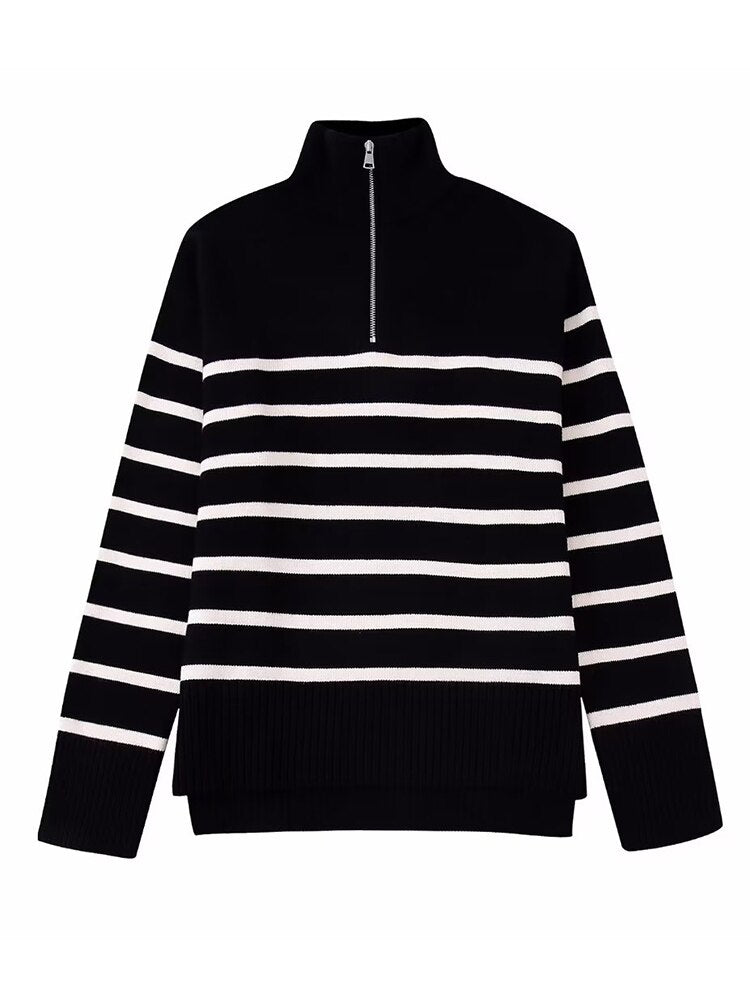 Sylis | Striped Zip Jumper