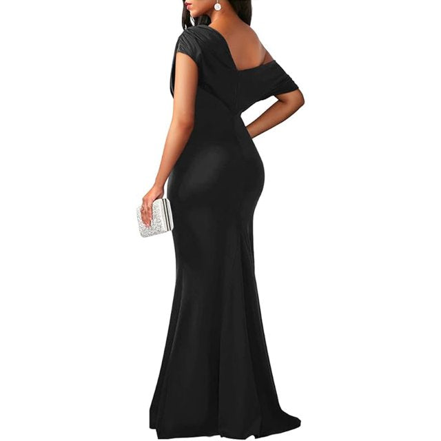 Sylis | Elegant High-Neck Slit Dress