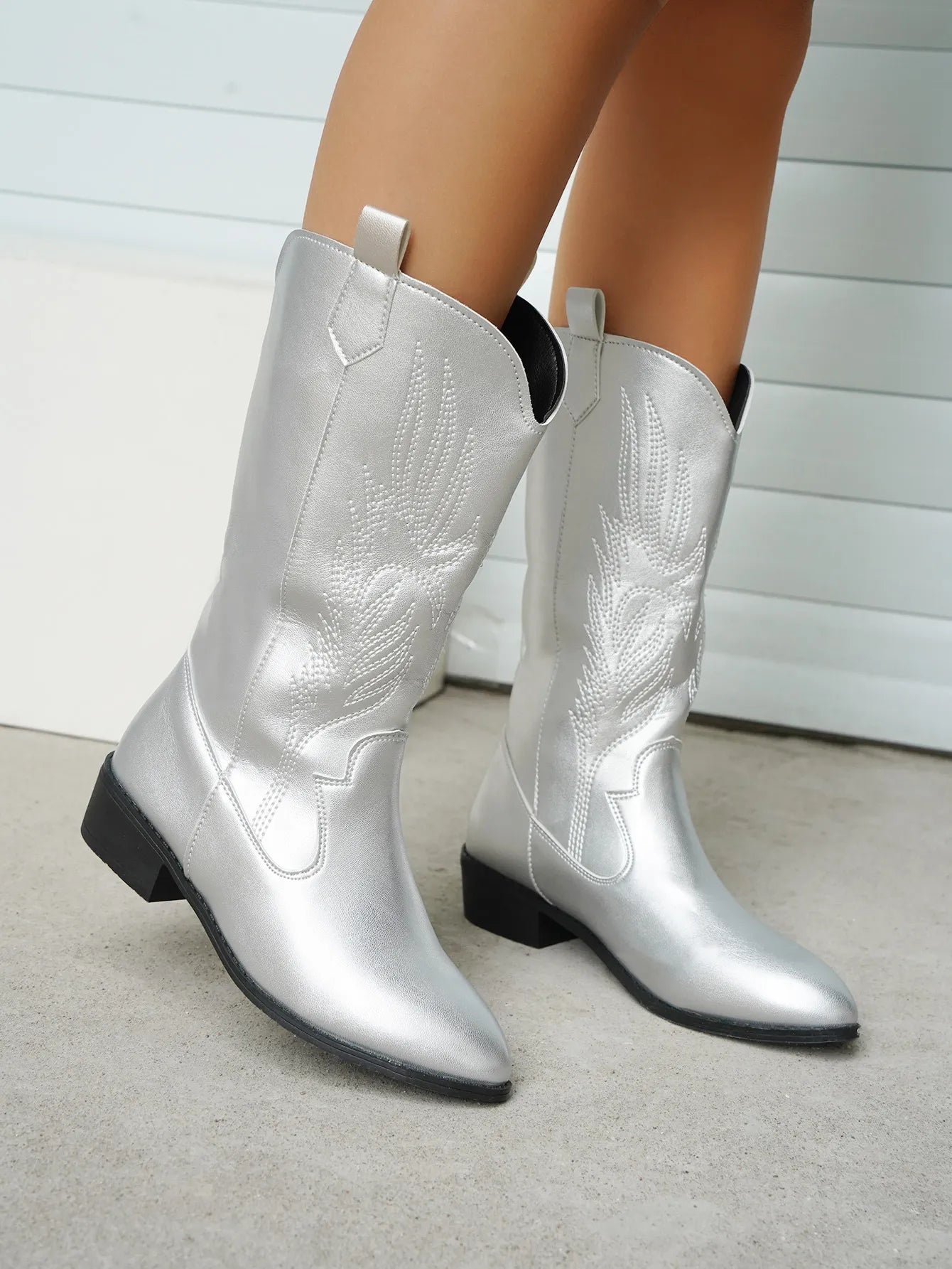 Sylis | Stylish PU Leather Soft Lining Cowboy Boots