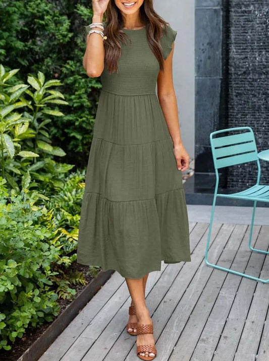 Sylis | Casual Summer Pleated Swing Dress