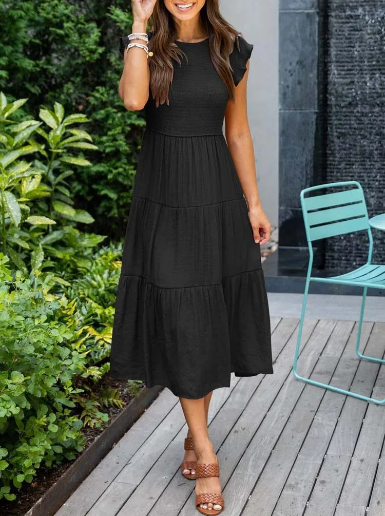 Sylis | Casual Summer Pleated Swing Dress