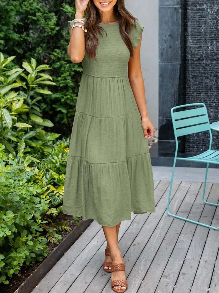 Sylis | Casual Summer Pleated Swing Dress