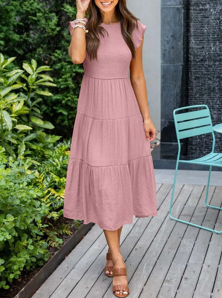 Sylis | Casual Summer Pleated Swing Dress