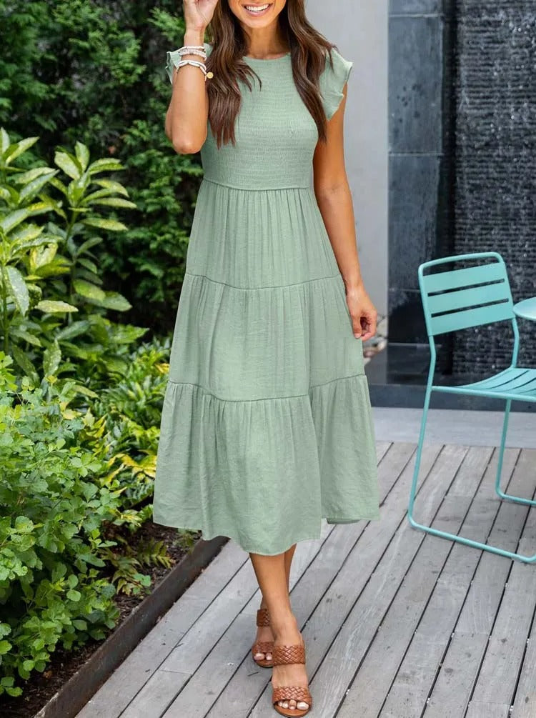 Sylis | Casual Summer Pleated Swing Dress